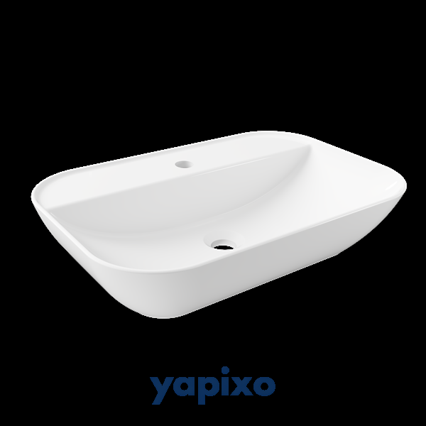SOLID – DİKDÖRTGEN Gövde Üstü Gömme Lavabo 60 cm Tek Delikli